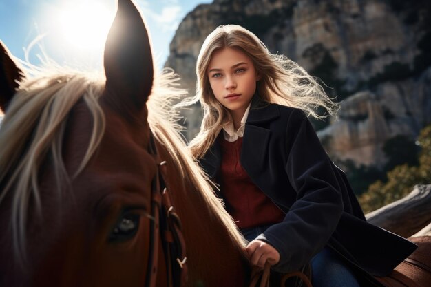 Photo elegant beauty of a cowgirl grace meets grit prairie echoes with the allureof a freespirited beauti