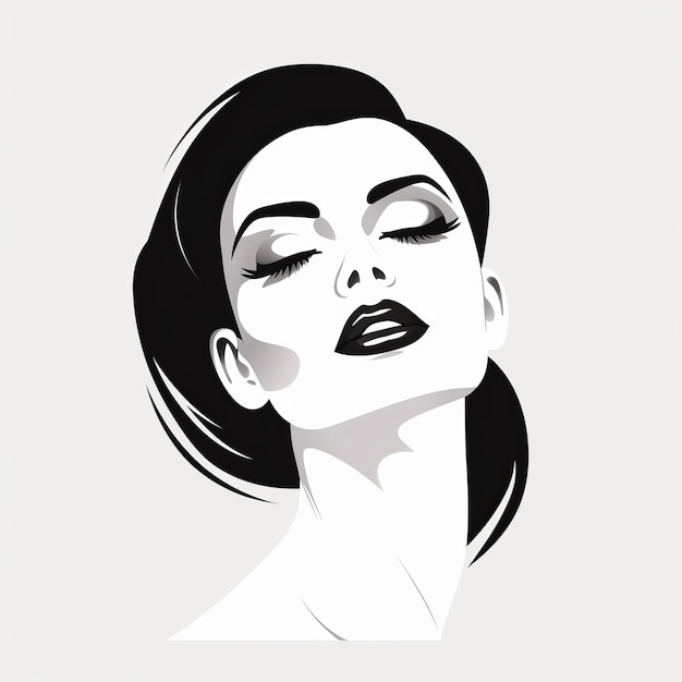 Elegant Beauty Minimalist Vector Design Of Woman39s Face