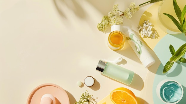 Elegant Beauty Skincare and Wellness Products Pastel Layout