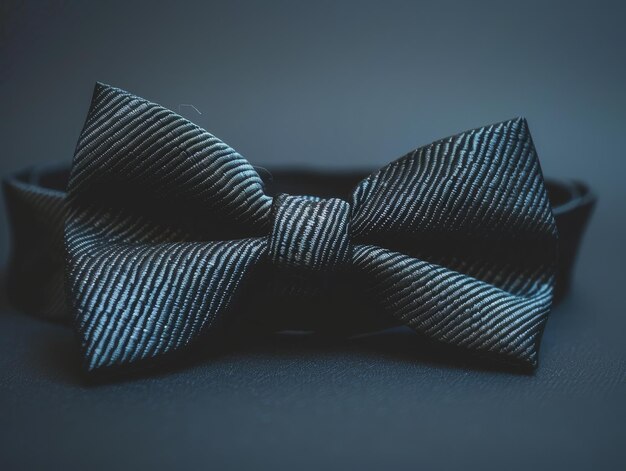 Elegant black bow tie on a dark background
