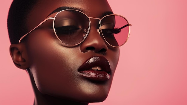 Elegant Black Female Model Fashion Eyewear Glamour