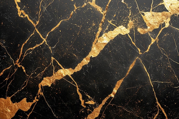 Elegant black and gold marble effect background with gold glitter ar c