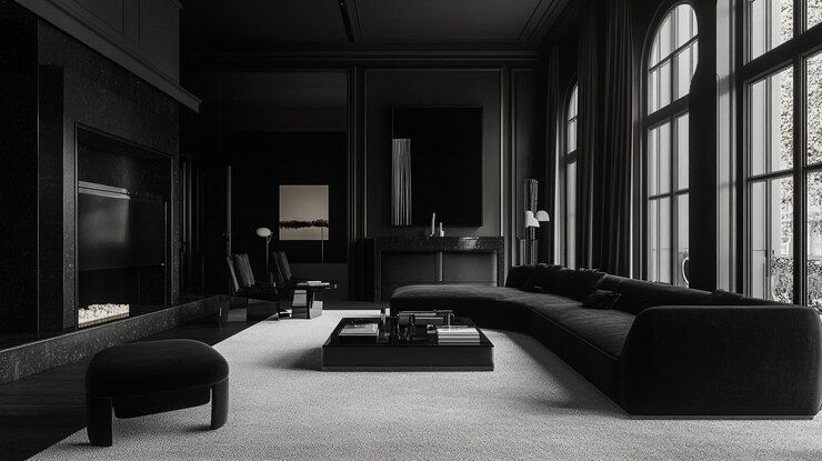 Photo elegant black luxury premium car interior with highend leather finishes and sophisticated design