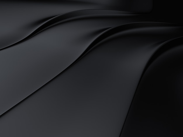 Elegant black metallic background with 3 flowing lines