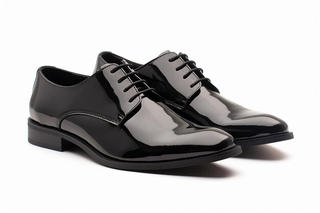 Elegant Black Patent Leather Square Toe Shoes