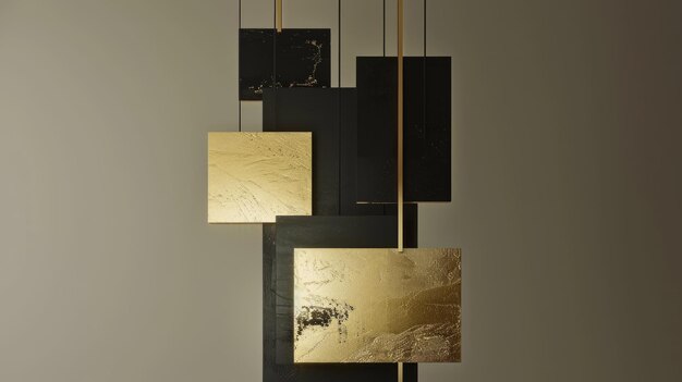 Elegant black pendant lights with a golden glow ideal for modern interior design