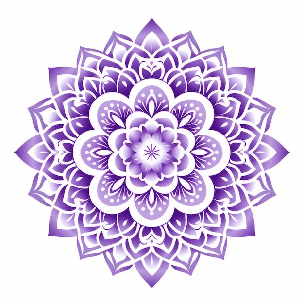 Elegant Black And Purple Floral Mandala A Buddhistinspired Artwork