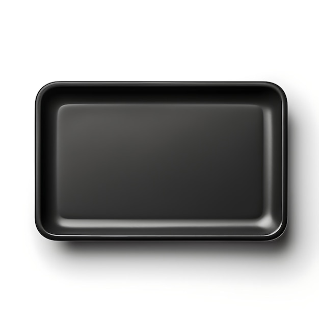 Elegant Black Stoneware Plate Rectangular Shape Matte Finish Top Vie creative concept idea design