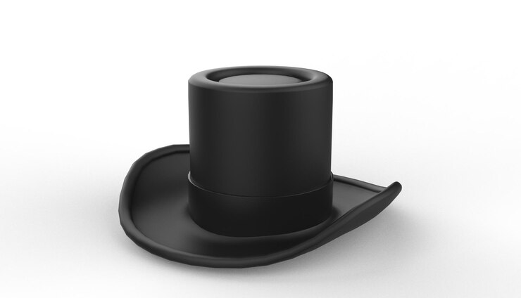 Фотография элегантная черная шляпа в стиле 3d мультфильмов