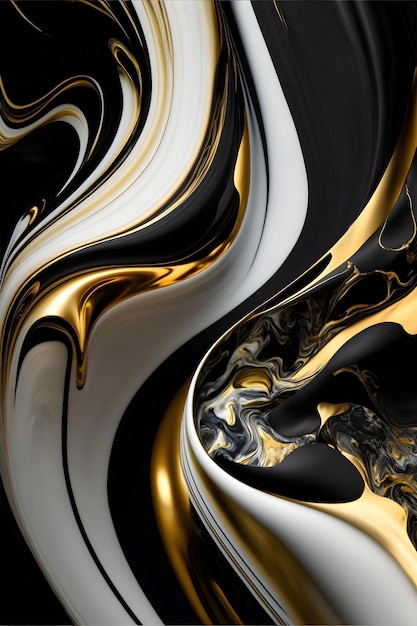 Elegant black, white, and gold marble background texture for use in design projects