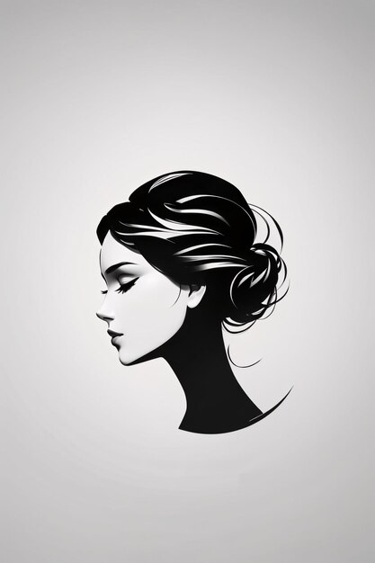 Elegant black and white picture of lady woman