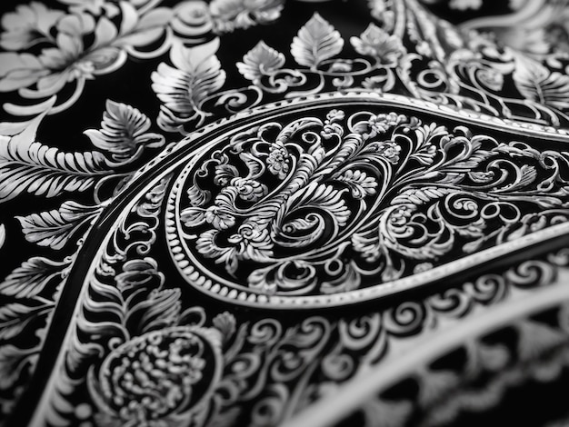 Elegant black and white thai pattern