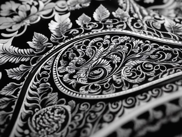 Elegant black and white thai pattern