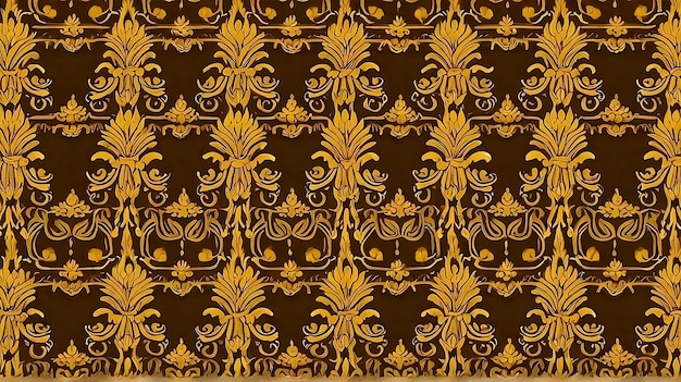 Elegant Black and Yellow Filigree Wallpaper