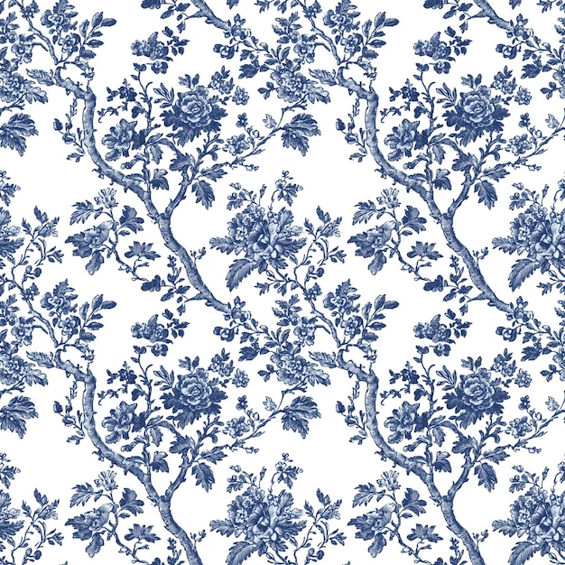 Elegant blauw bloemenpatroon