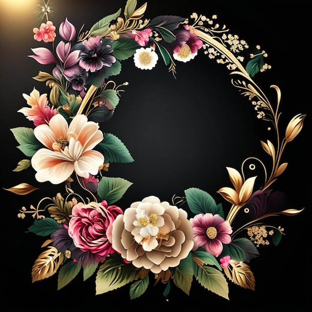 Elegant bloemen boho frame achtergrond.