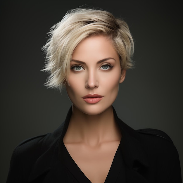 Elegant Blonde Woman Short Hairstyle