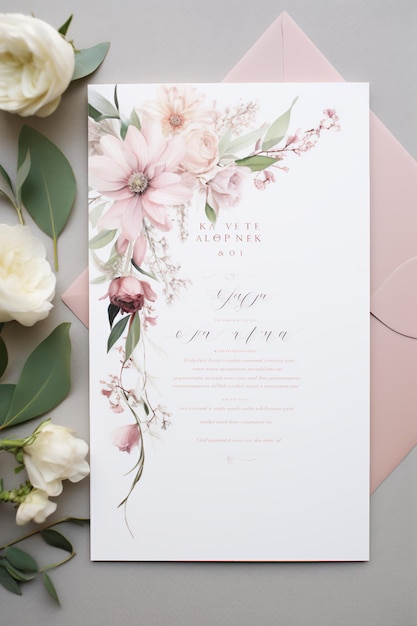 Elegant Blooms Floral Wedding Invitation Suite