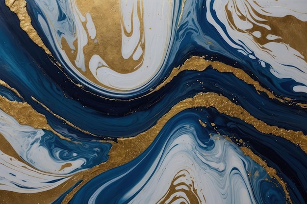 Elegant Blue and Gold Marble Texture