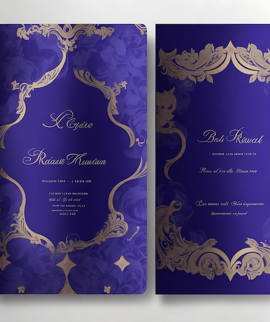 Photo elegant blue invitation card