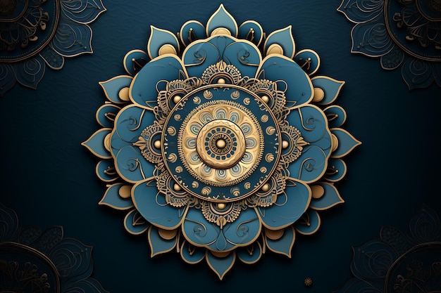 Elegant blue mandala background design