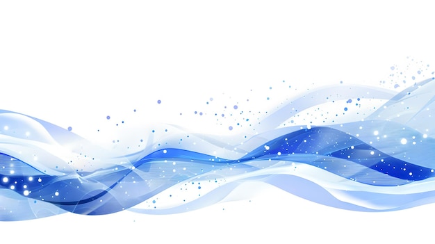 Элегантные голубые волнистые линии с сверкающими точками на белом фоне Идеально подходит для представления современных и свежих дизайнов Простой и чистый стиль Идеальный для фона или абстрактных концепций ИИ