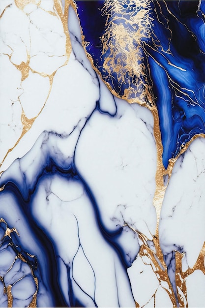 ハイエンド デザインのエレガントなブルー、ホワイト、ゴールドの大理石のテクスチャです。ウェブサイトの見事な画像