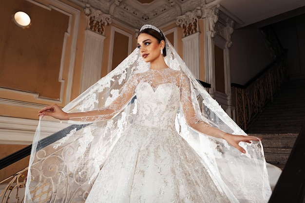 Elegant bride in a wedding dress