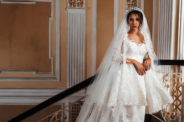 Elegant bride in a wedding dress