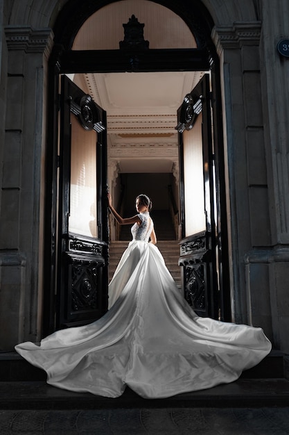 Elegant bride in a wedding dress