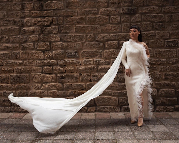 Elegant bride in a wedding dress