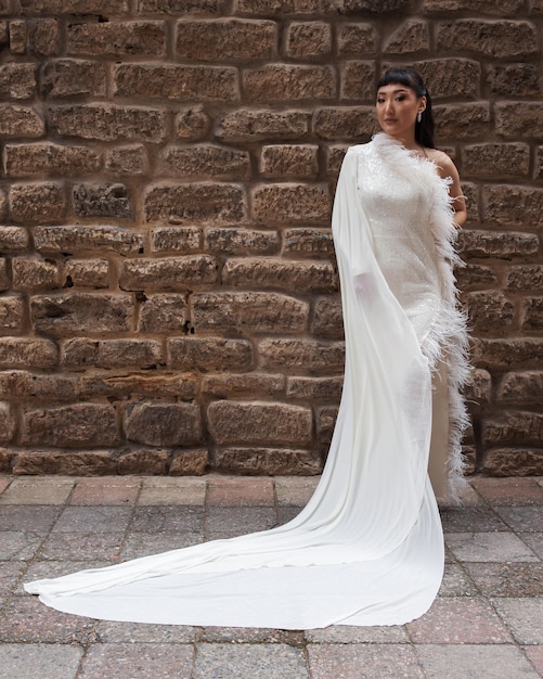 Elegant bride in a wedding dress