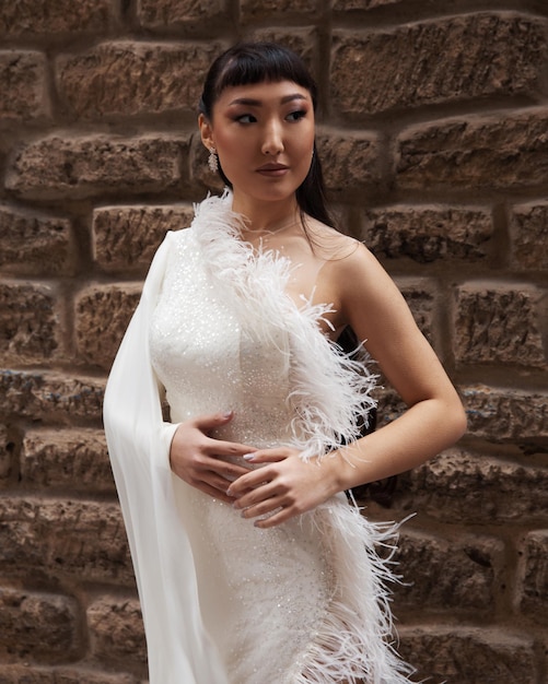 Elegant bride in a wedding dress