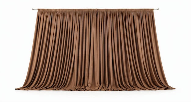 優雅な茶色のカーテンと柔らかい流れるドレップ