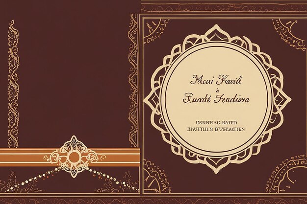 Photo elegant brown fassi henna wedding invitation ideas