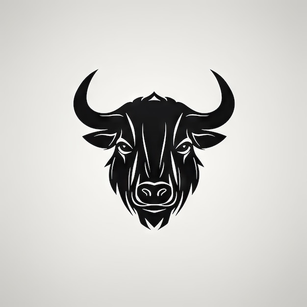 Elegant Bull Head Design on White Background