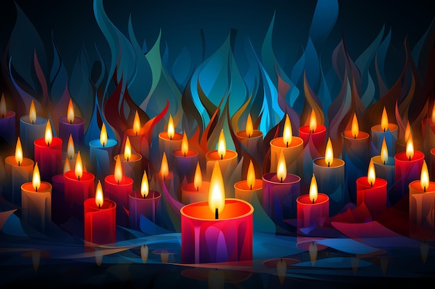 Elegant Burning Candles Abstract Graphics achtergrond