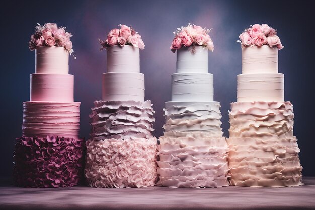 Photo elegant buttercream wedding cakes