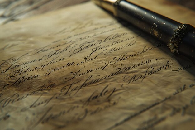 Elegant calligraphy on aged parchment