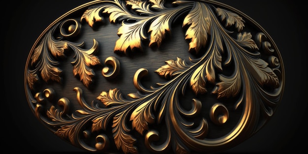 Elegant Carved Wood and Metal Interior Decor Texture