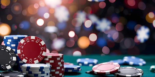 Elegant casino background with poker chips ideal for online gambling  promotions Concept Casino Backgrounds Poker Chips Online Gambling  Promotions Elegant Design High Quality Images | Premium AI-generated image