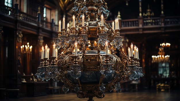 Elegant Chandelier in Grand Hall