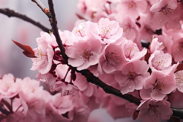 Elegant Cherry blossom tree Branch bloom pink Generate Ai