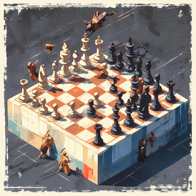 Elegant Chess Board Art