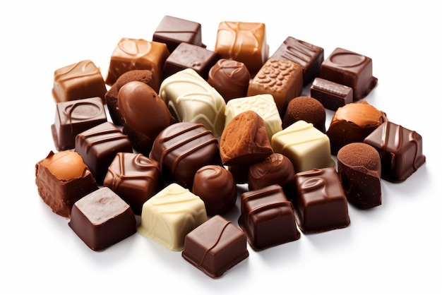 elegant chocolates isolated