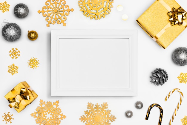 Elegant christmas concept with frame