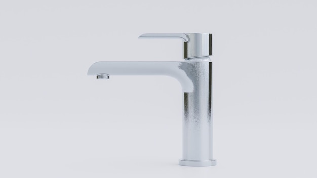 Elegant chrome faucet premium photo 3d render