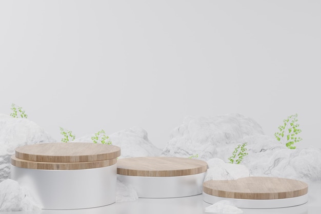 Elegant Circle Plant Podium 3D Render