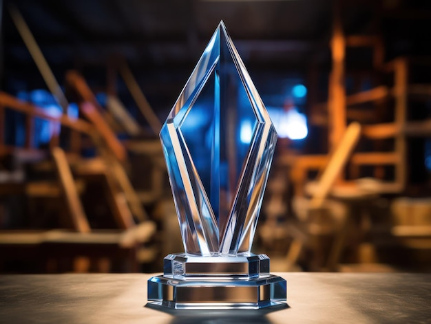 Photo elegant clear crystal award symbol of excellence and achievement