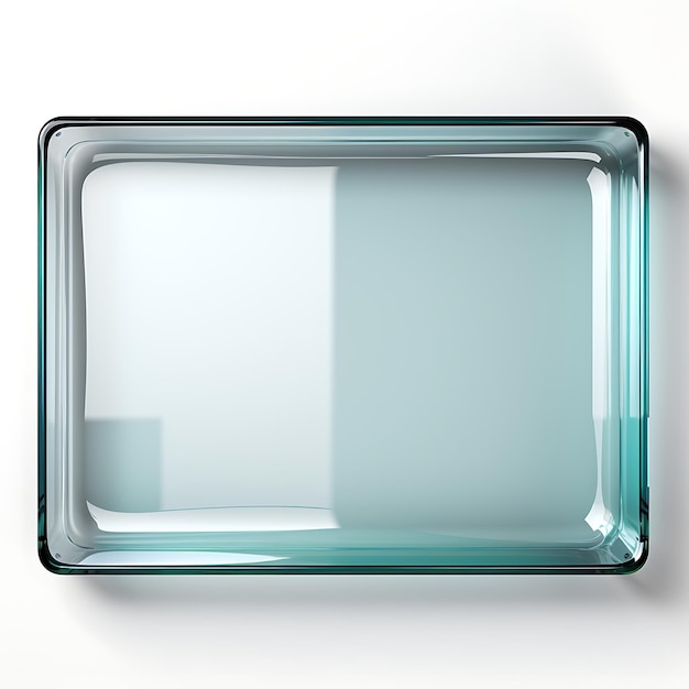 Photo elegant clear glass buffet plate rectangular shape beveled edges top creative concept idea design